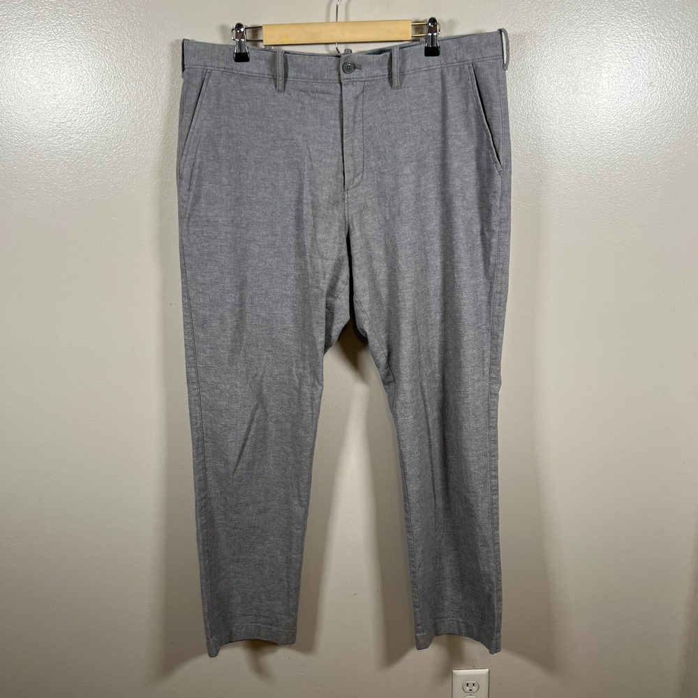 J. Crew 770 Straight Fit Chino Pant Mens Size 38x32 Gray Stretch Cotton Linen